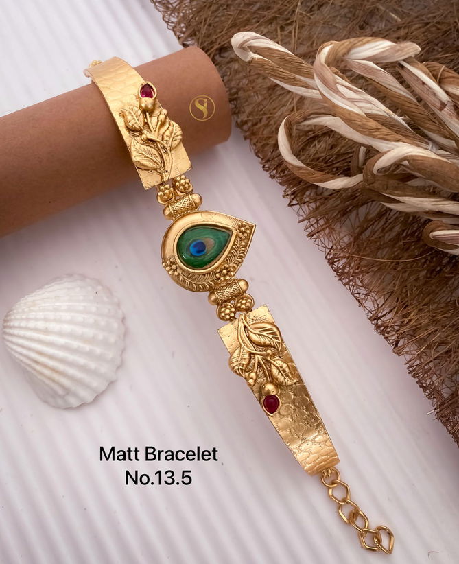 8 MB Golden Matt Bracelet Wholesale Shop In Surat
